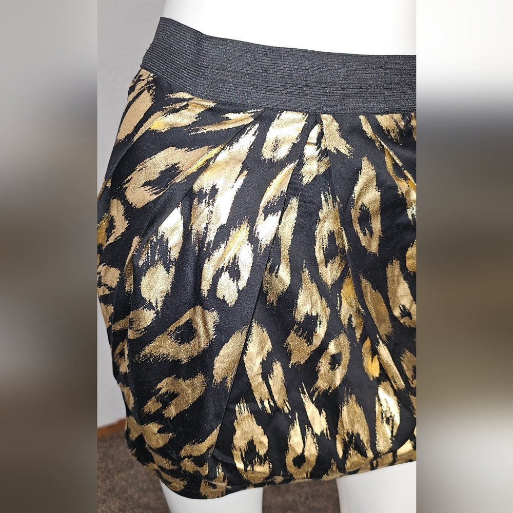 Forever 21 Black Gold Skirt XS - Picture 3 of 5